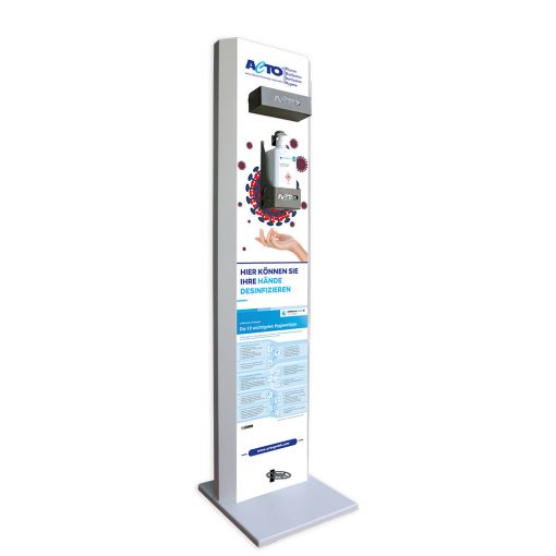 ACTO Desinfektionssäule mit Fußpedal [140 cm] + 1 Liter Actoderm